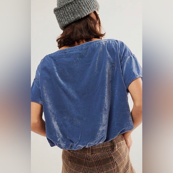 30. NWOT Free People Cloud 9 Velvet Top - Picture 4 of 5